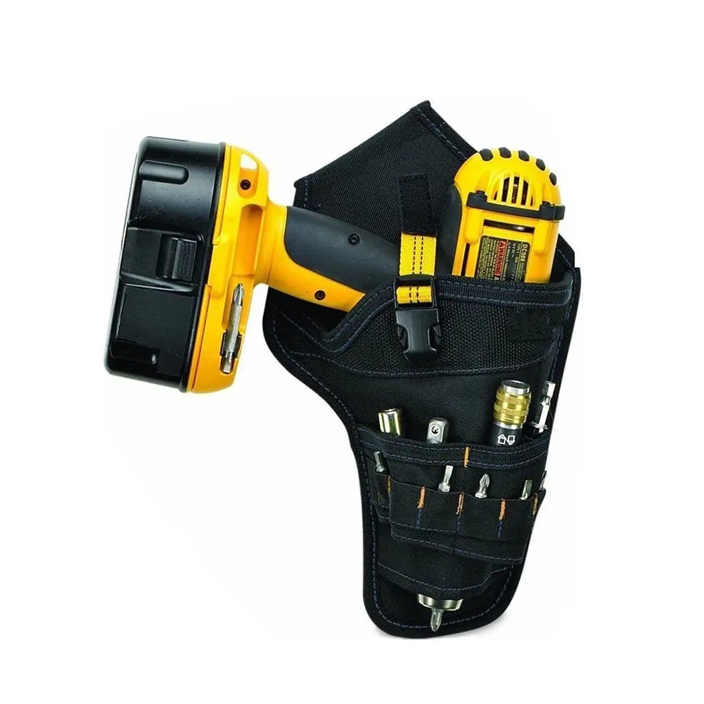 Heavy Duty Drill Holster Tool Belt Pouch Bit Holder Hanging Waist Bag Drill Tool