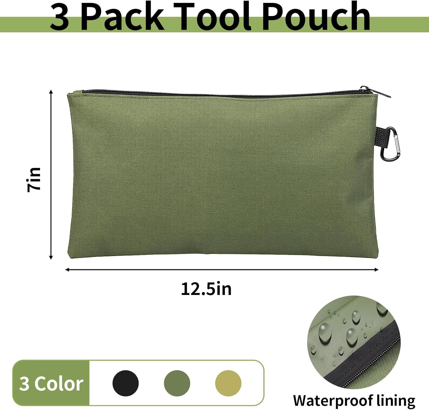 Tool Bag Zipper Pouch, Premium Tool Pouch, Utility Multipurpose Storage Organize