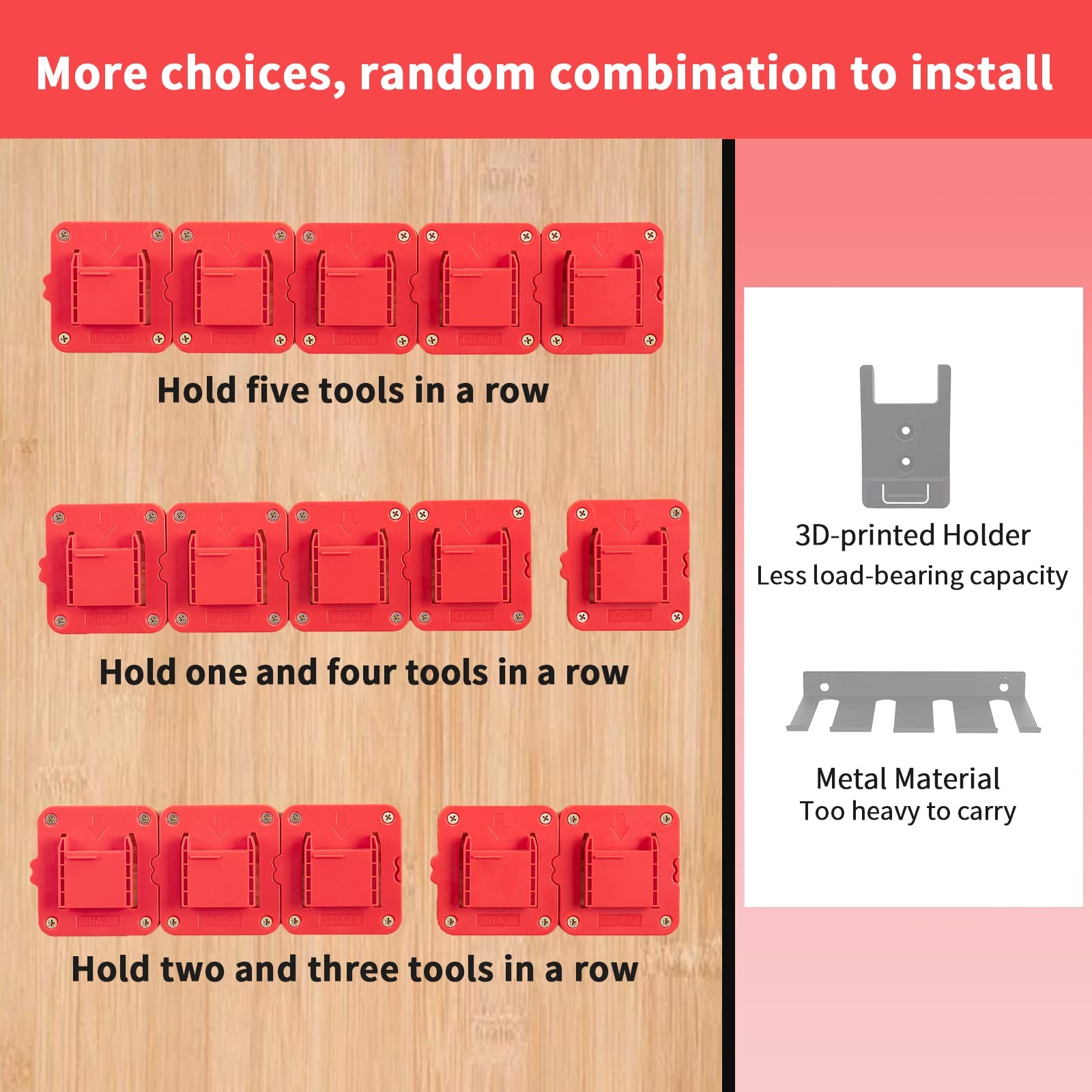 5 Packs Tools Drill Mount Holder Compatible For Craftsman V20 20v Liion Drill To