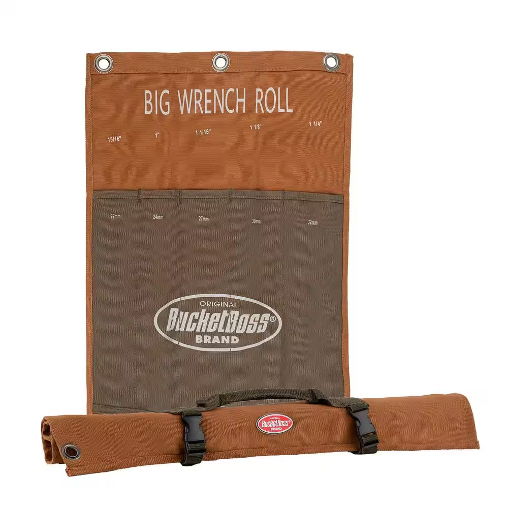14 In. Big Wrench Tool Roll with 5 Tool Bag Storage Pockets