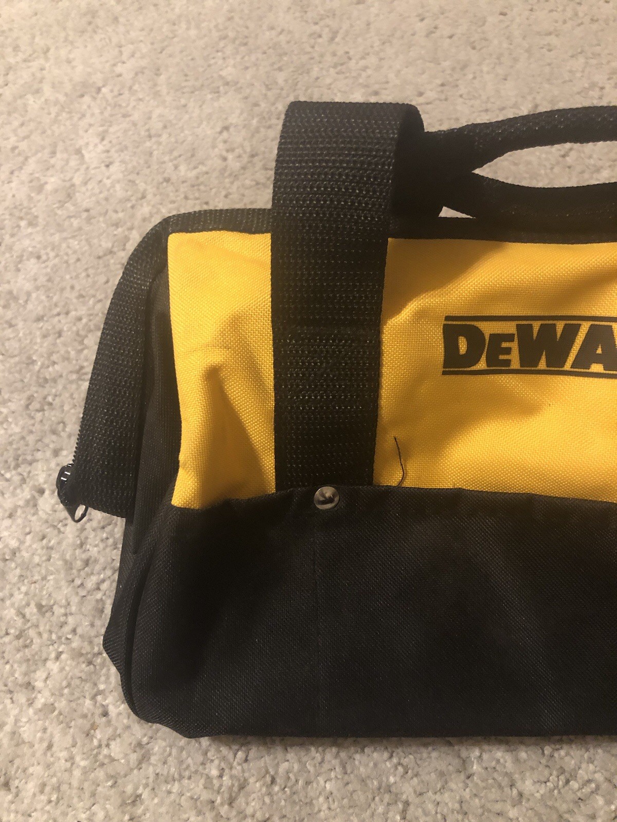 DeWALT Contractor Tool Bag Small Soft Case Zippered Tote Black Yellow Storage