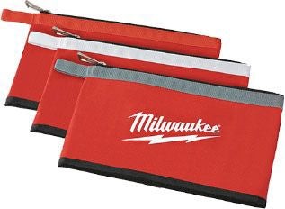 Milwaukee 48-22-8193 Zipper Pouches 12.5″ Heavy Duty Canvas Black/Red