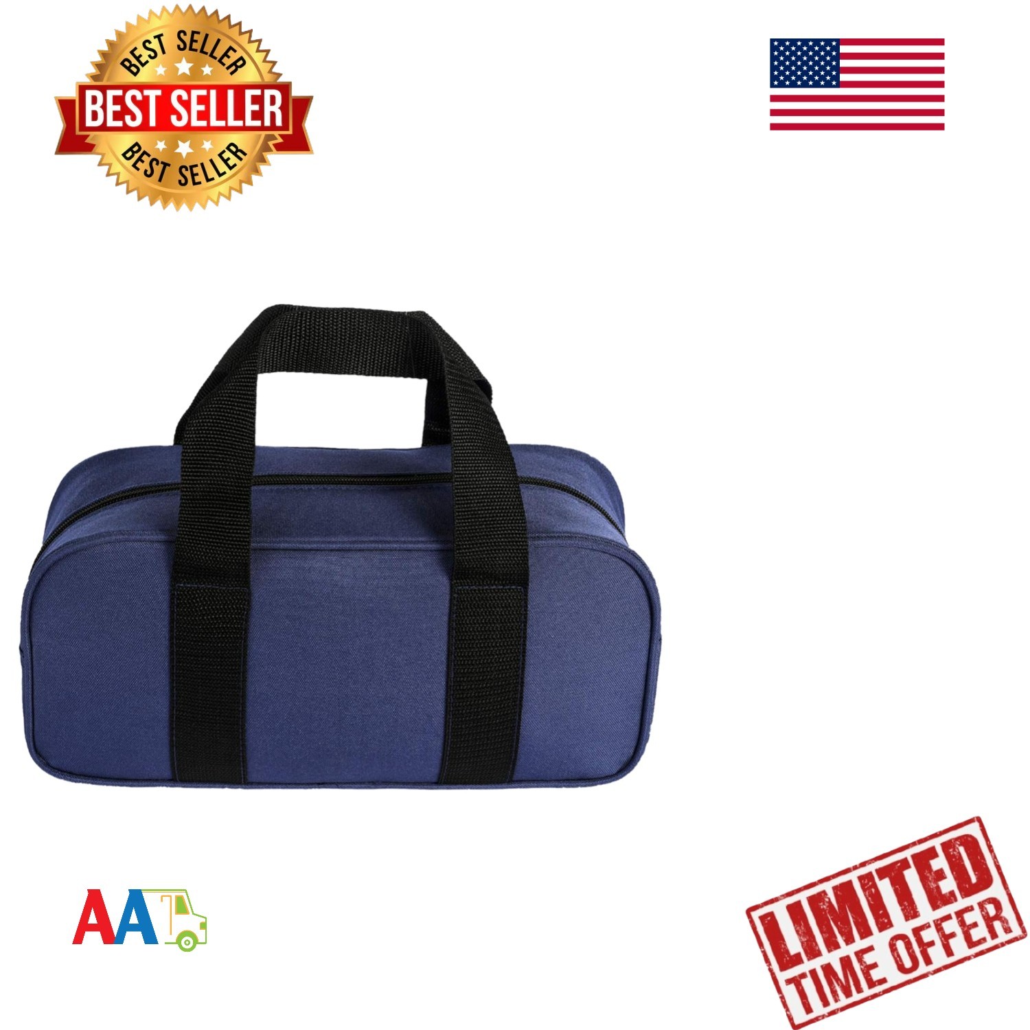 Tool Bag Organizer 11.5 x 5.5 x 12.5in Zipper Polyester Blue for Tools & Elec…