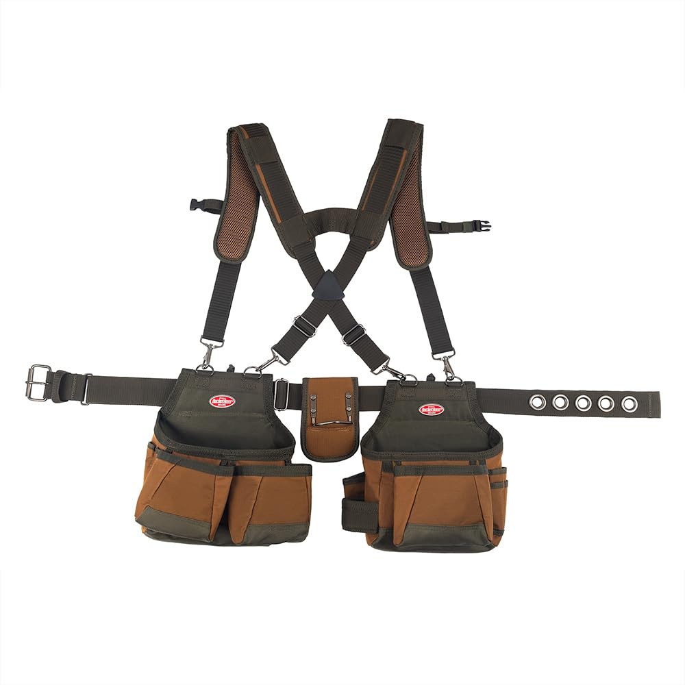 Bucket Boss AirLift Tool Belt with Suspenders, Tool Belts Original Series 5…