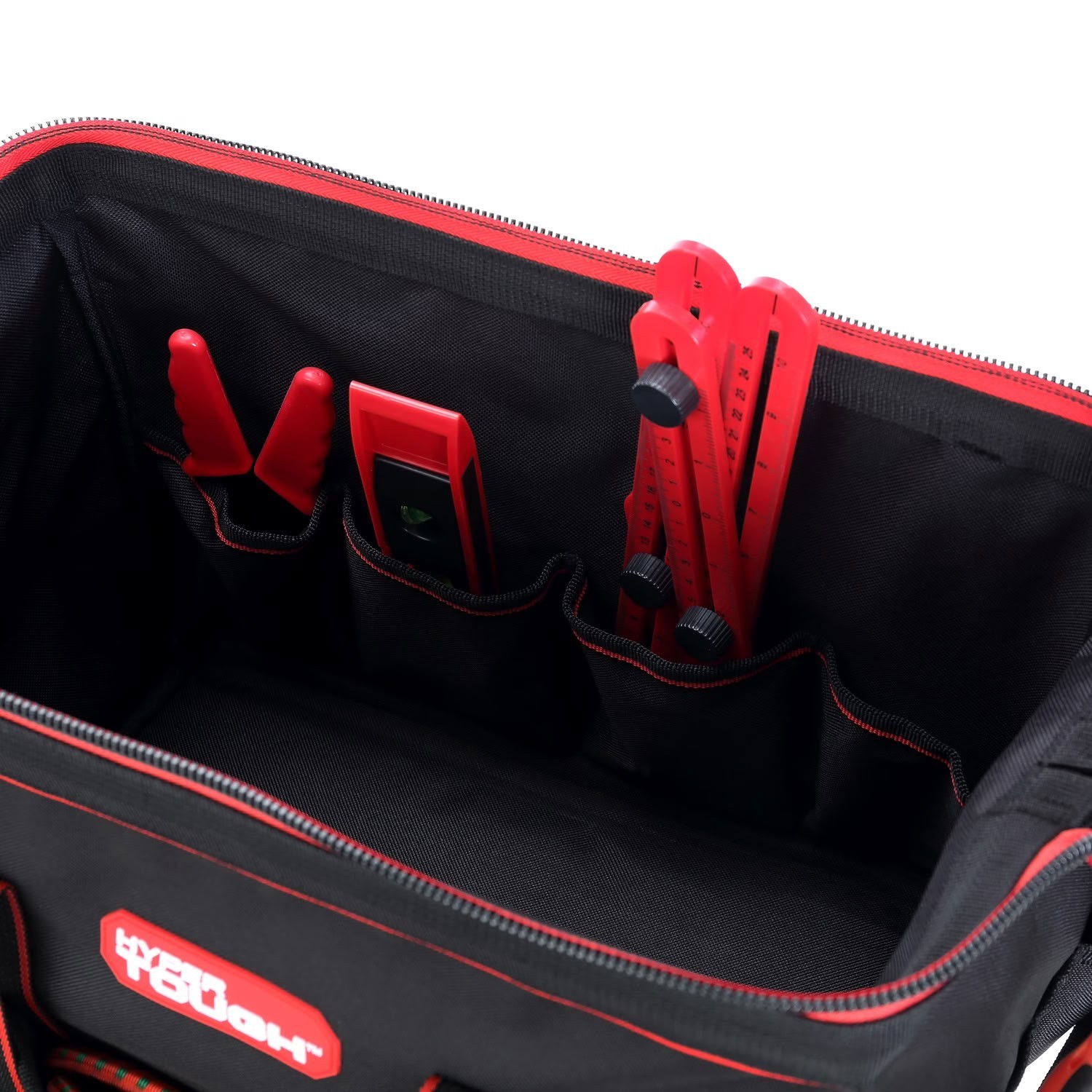 Hyper Tough 15″ Large Mouth Tool Bag Heavy Duty Wide Open Storage Organizer