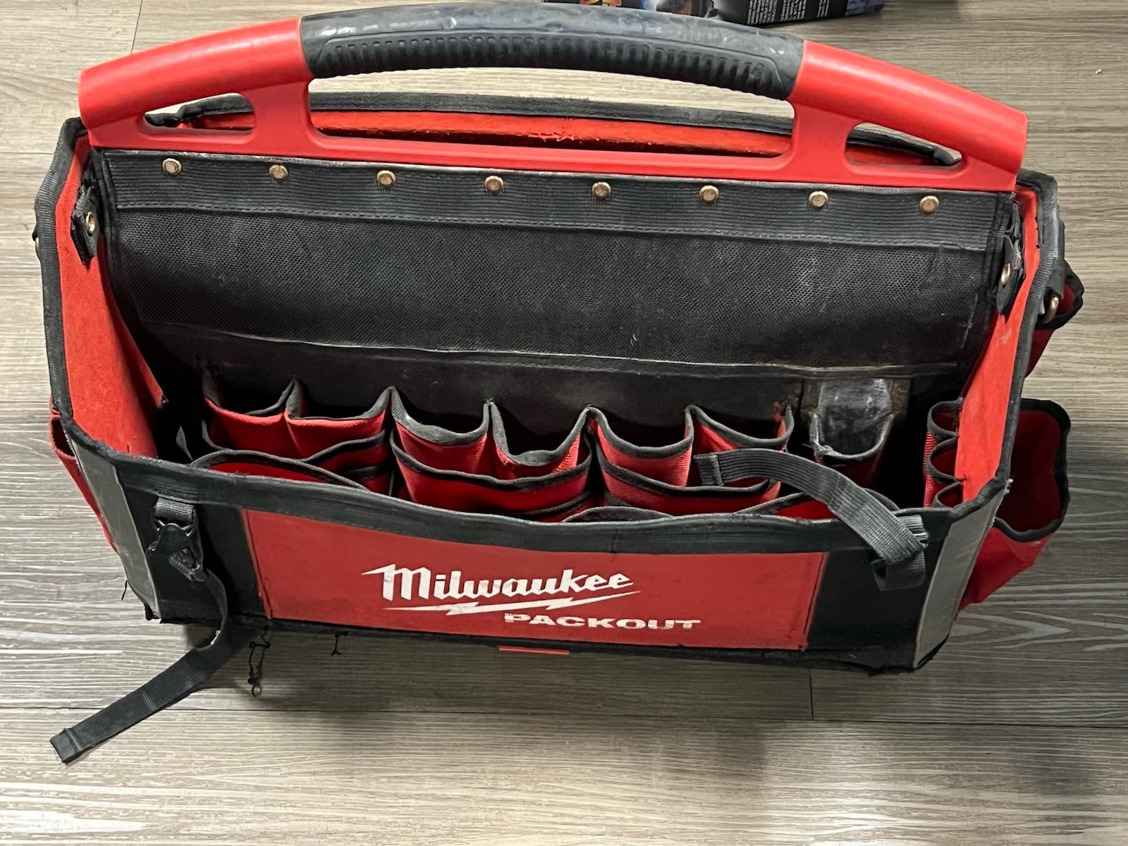 Milwaukee Packout Tool Bag Tote Fabric Red/Black with Handle
