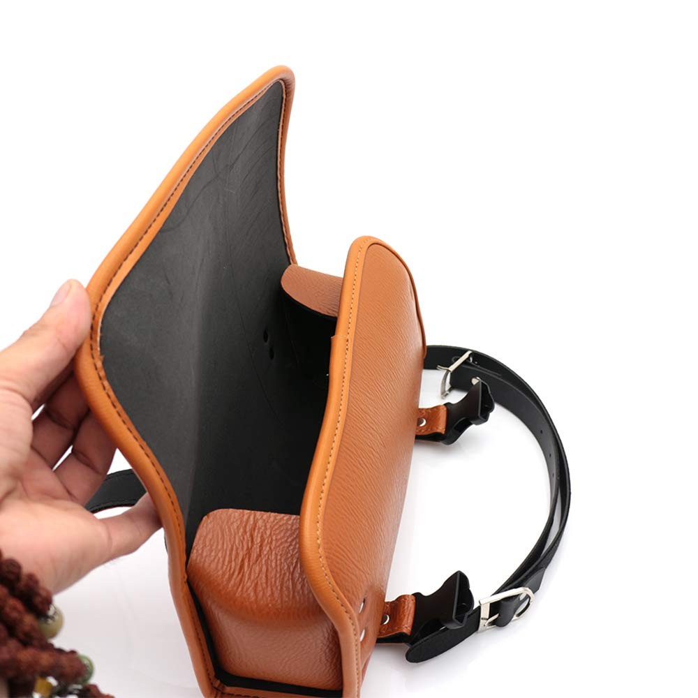 Motorcycle Handlebar Bag, Brown PU Leather, 11.8 x 3.9 x 4.3 inches, 1.5L, 3 …