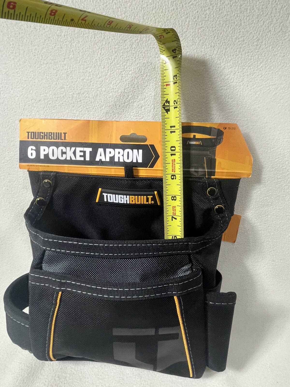 NEW Toughbuilt – Apron Pouch – 6-Pockets with Durable Tape and Hammer Holders