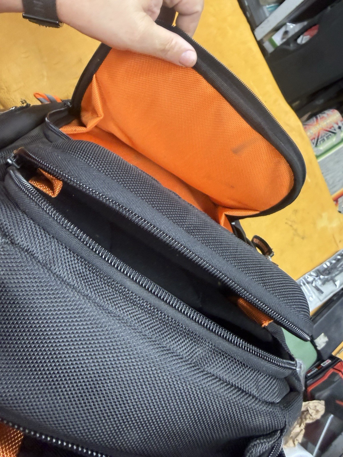KLEIN Tools Tradesman Pro Tool Bag Backpack Multi-Pocket Black & Orange 55647