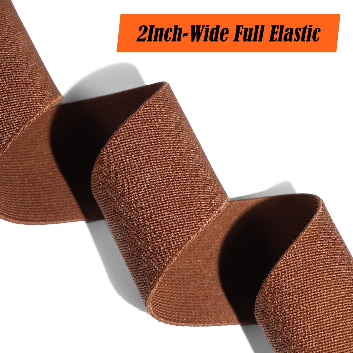 WELKINLAND 2Inch-Wide Work Suspender, Brown-Elastic Suspenders 2-Inch, Brown