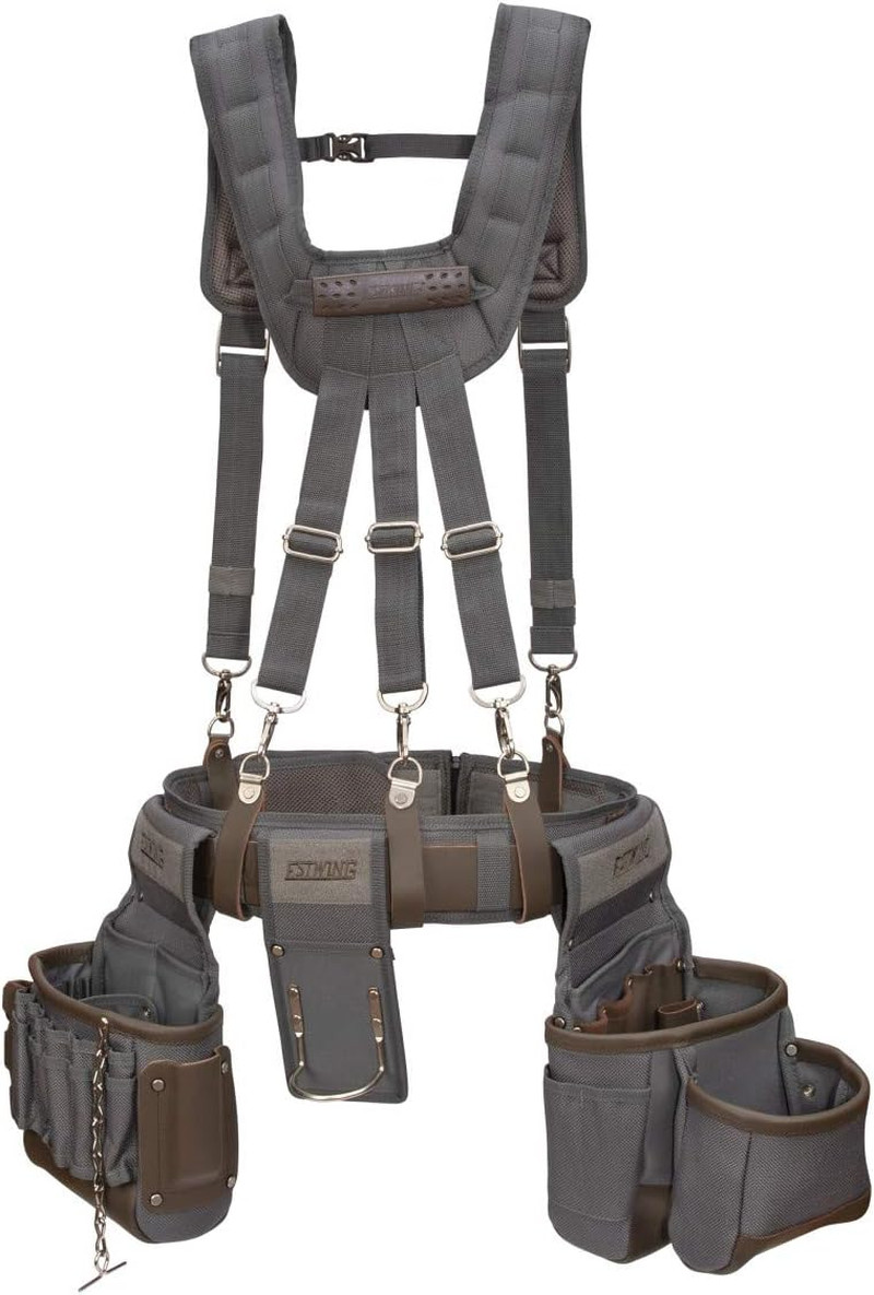13-Pocket Electrician’S Tool Rig, Durable Construction, Cooling Mesh-Padded Susp