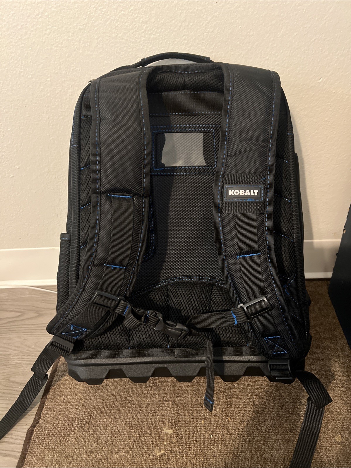 Kobalt Blue Black Polyester Back Pack Tool Bag Adjustable Shoulder Strap