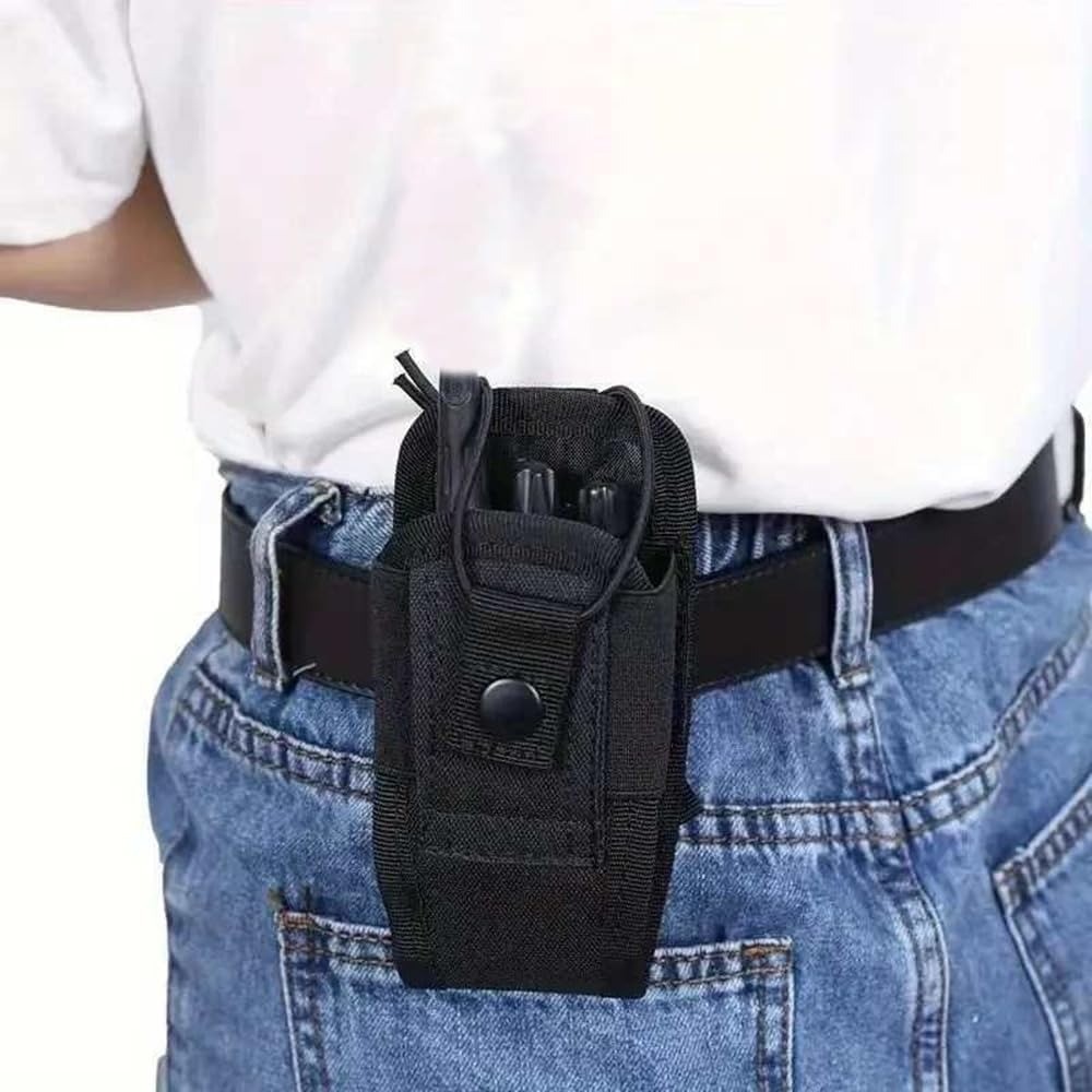 Tactical Nylon Walkie Talkie & Laser Measure Tool Pouch Holster with Belt Loop