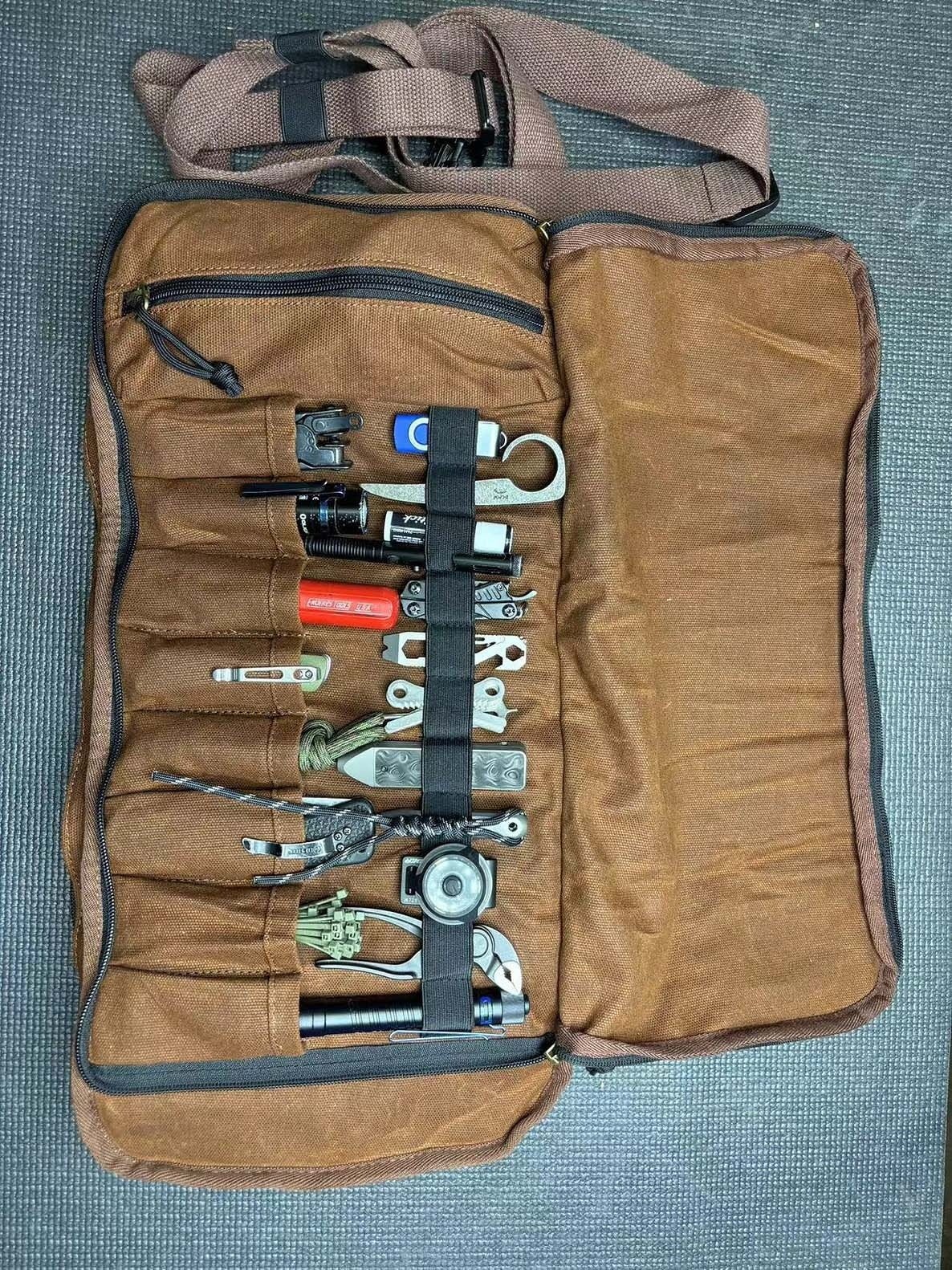 Roaring Fire The Pack Mule Mini Tool Roll Bag, : RF-The Pack Mule Mini-Brown