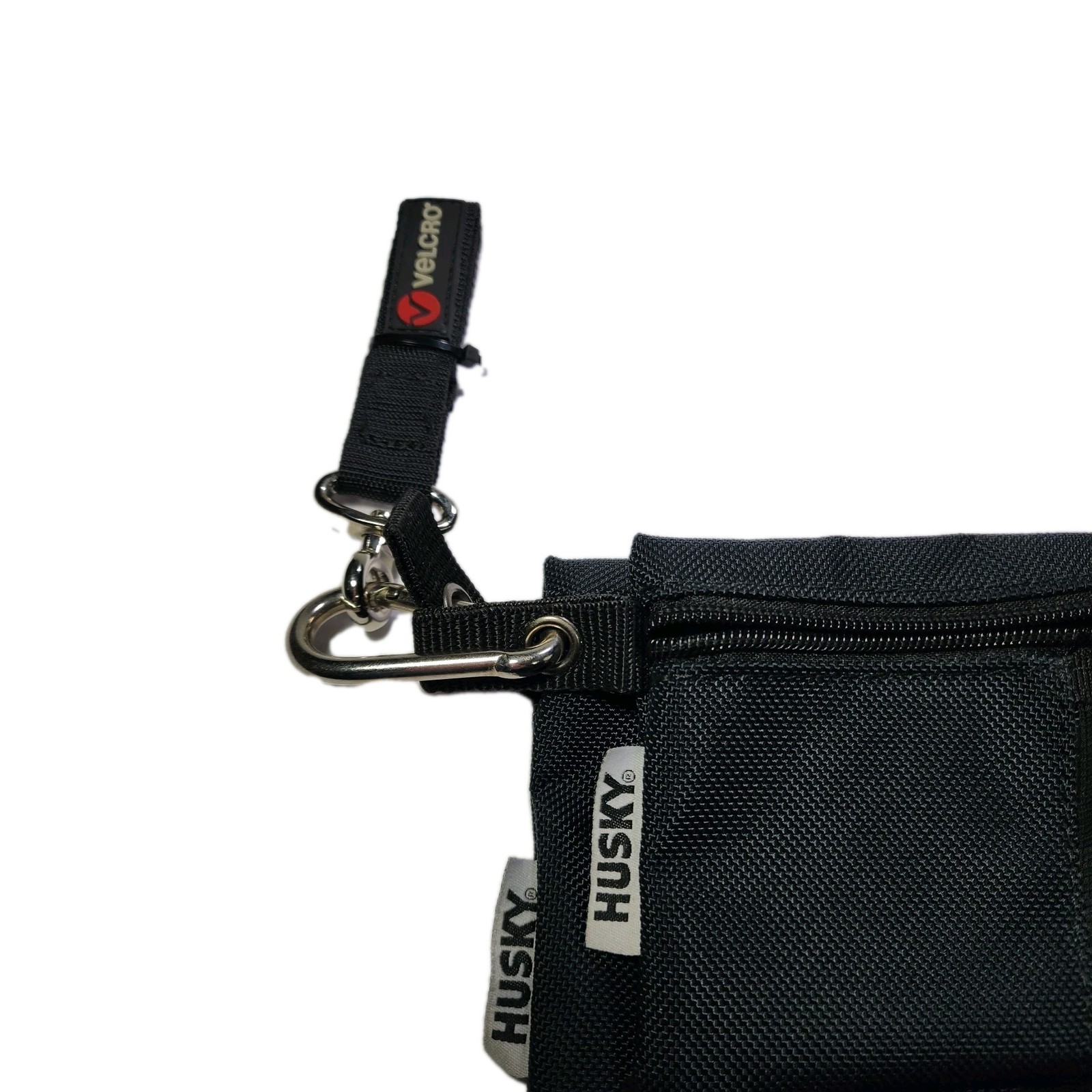 2 Husky Zipper Storage Pouches Work With Hook And Velcro Strap Set Mesh Strip