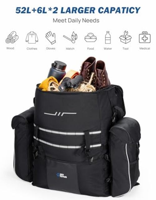 Spare Tire Storage Bag, 52L with 6L Side Bags, Heavy Duty Luggage for