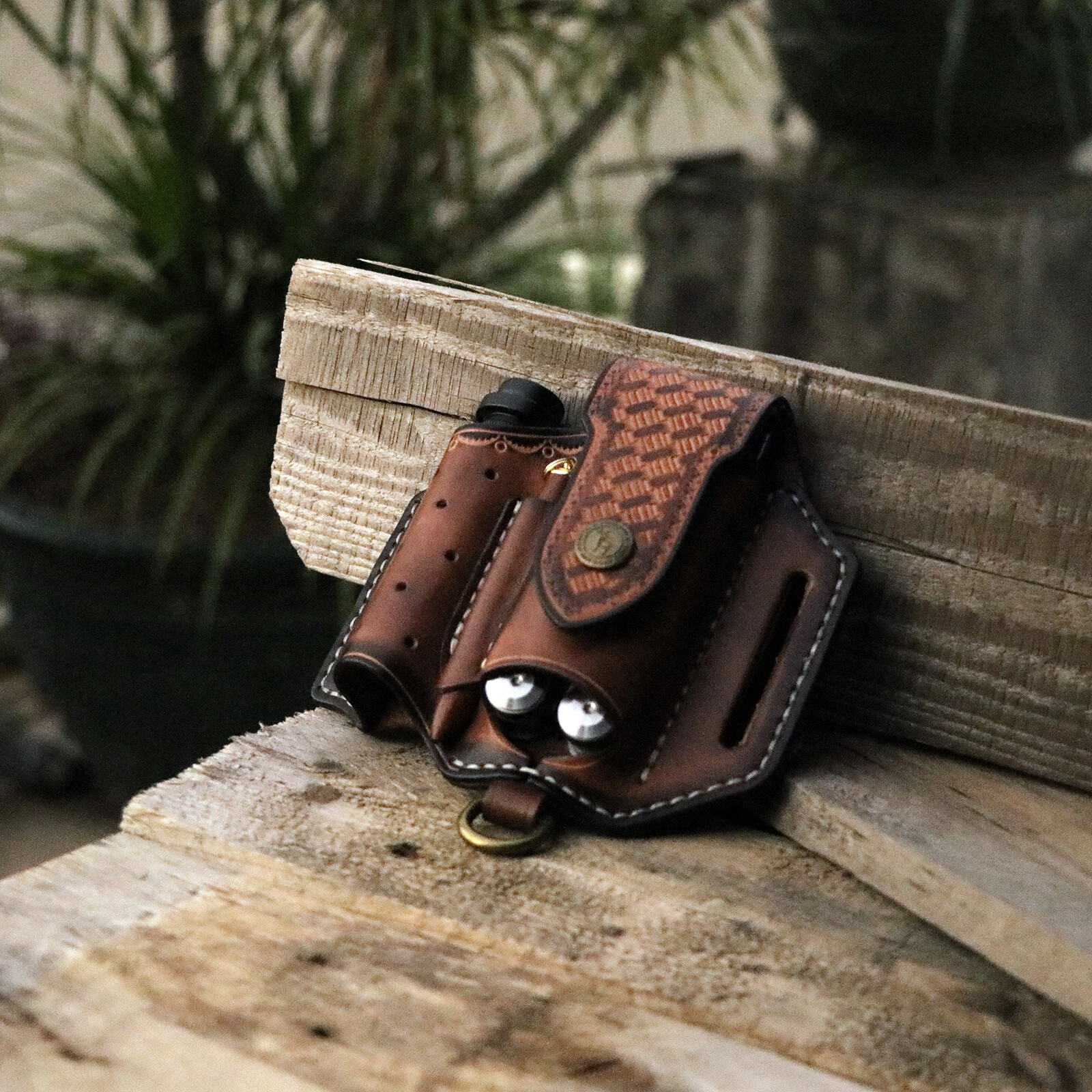 TOURBON Leather 4 in 1 Knife Sheath EDC Pliers Belt Holder Pouch Tool Carry Case