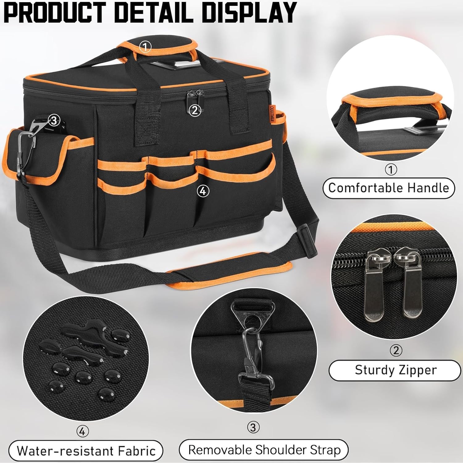 12 In. Open Top Tool Tote Bag