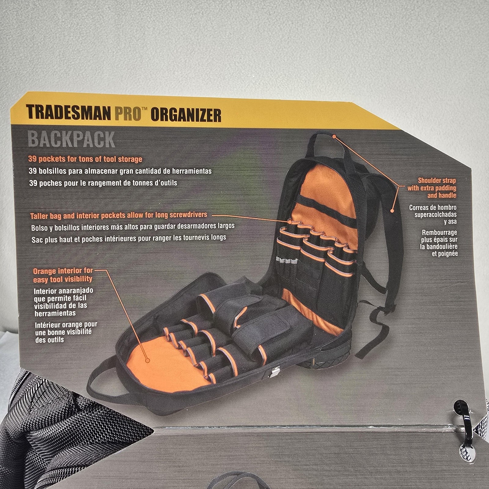 Klein Tools Tradesman Pro Organizer Tool Backpack 39 Pockets 55421BP-14 1680D