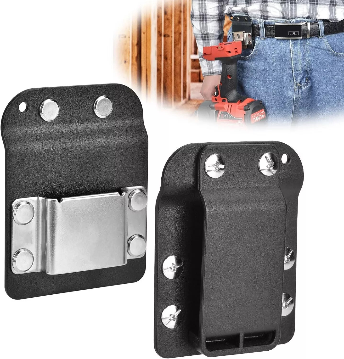Portable Power Drill Holder Tape Measure Tool Belt Clip On Hook Waist Holster