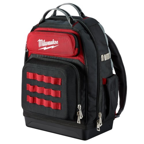 Milwaukee 48-22-8201 48-Pocket Hard Molded Ultimate Jobsite Backpack, Black/Red