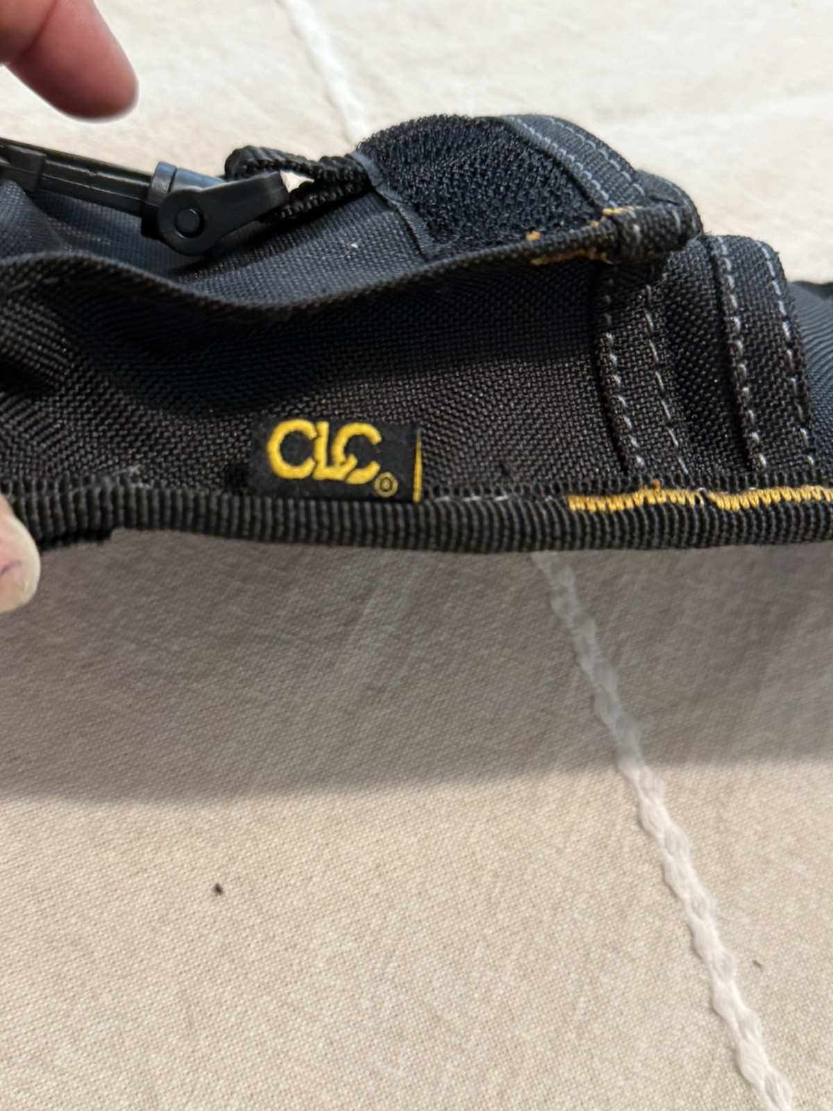 CLC Clip-On Tool Pouch Black Canvas Utility Holster with Carabiner and Belt Clip