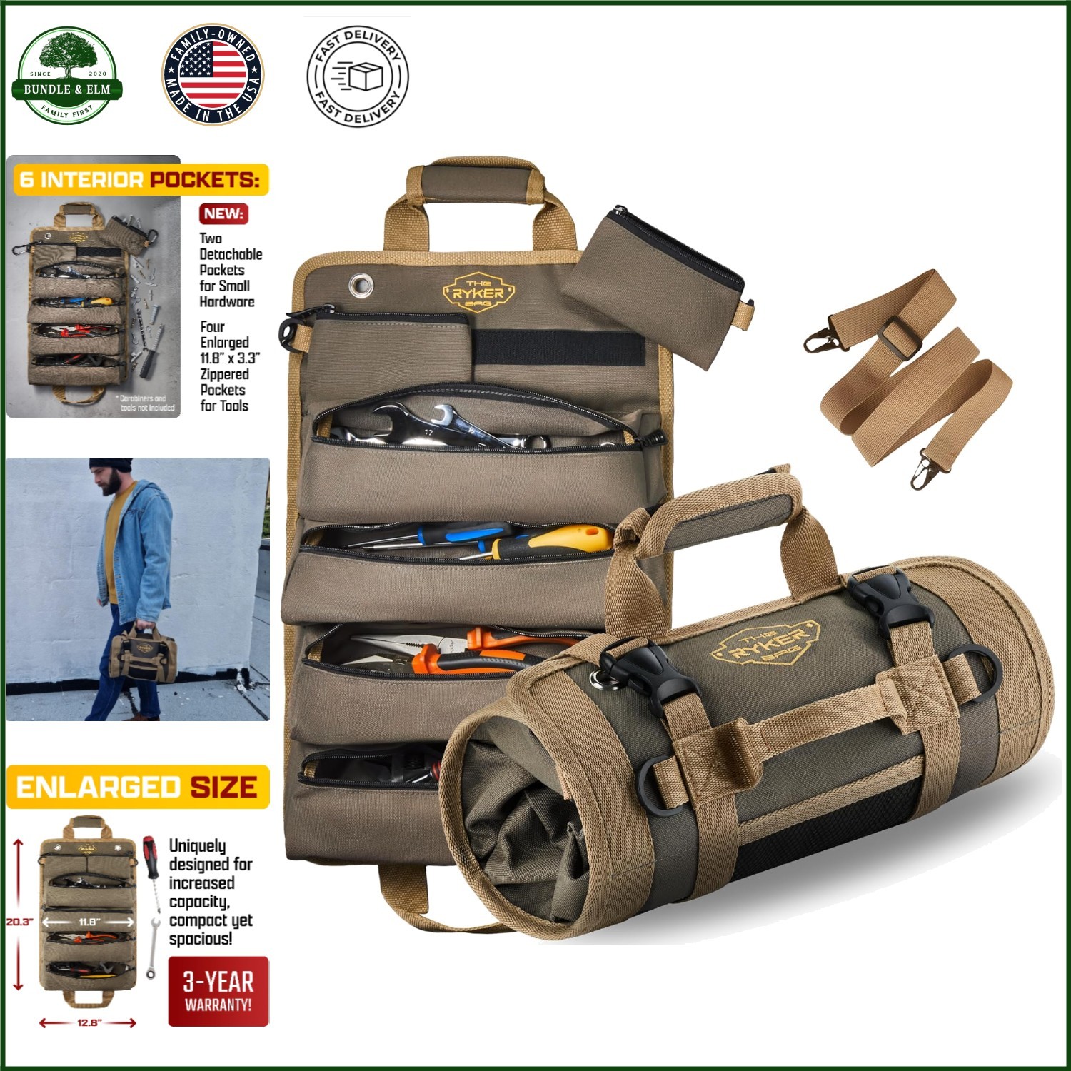 Mechanic Tool Bag Organizer with Heavy Duty Design and Convenient Storage
