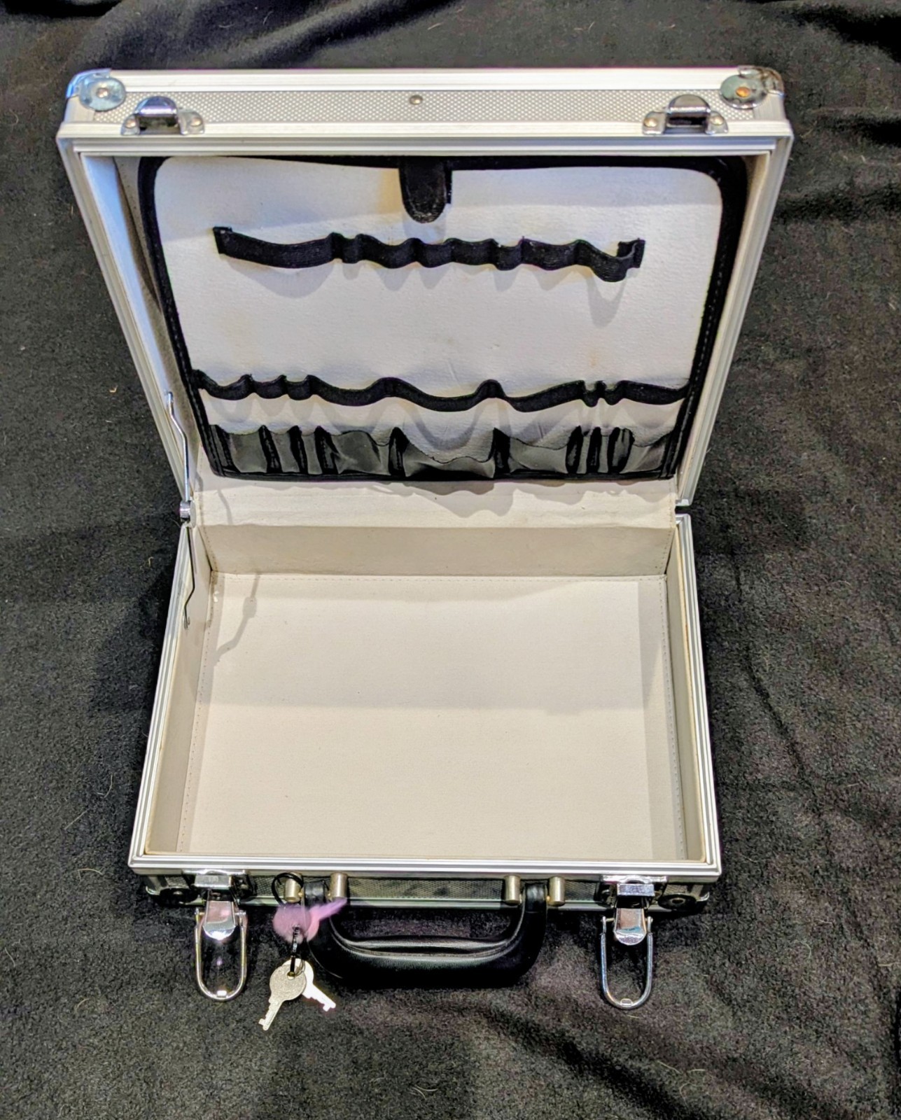 Silver Aluminum Hard Case Tool Attache Briefcase Tech Field Engineer Locking Key