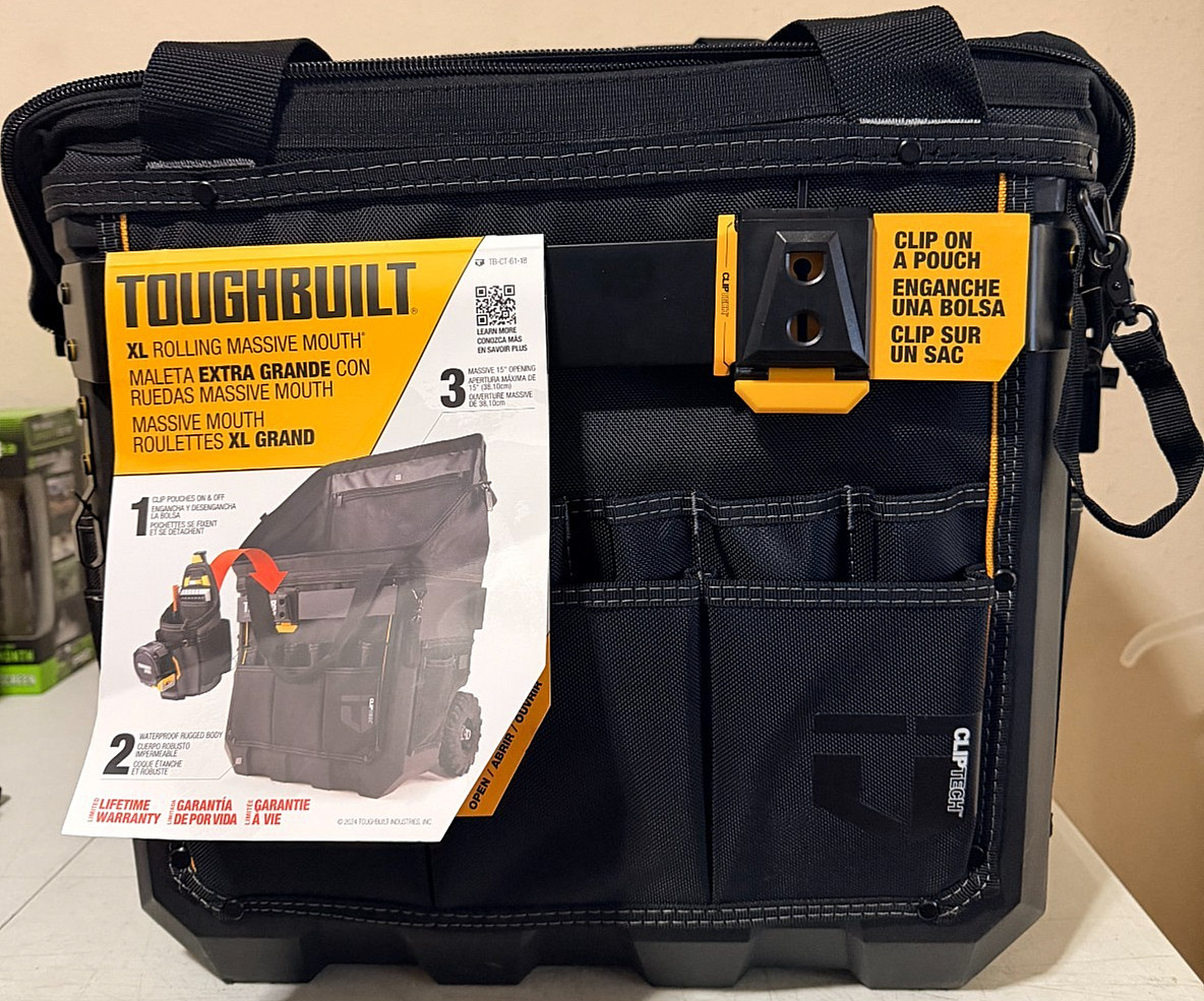 TOUGHBUILT TB-CT-61-18 45CM ROLLING MASSIVE MOUTH TOOL BAG BRAND NEW