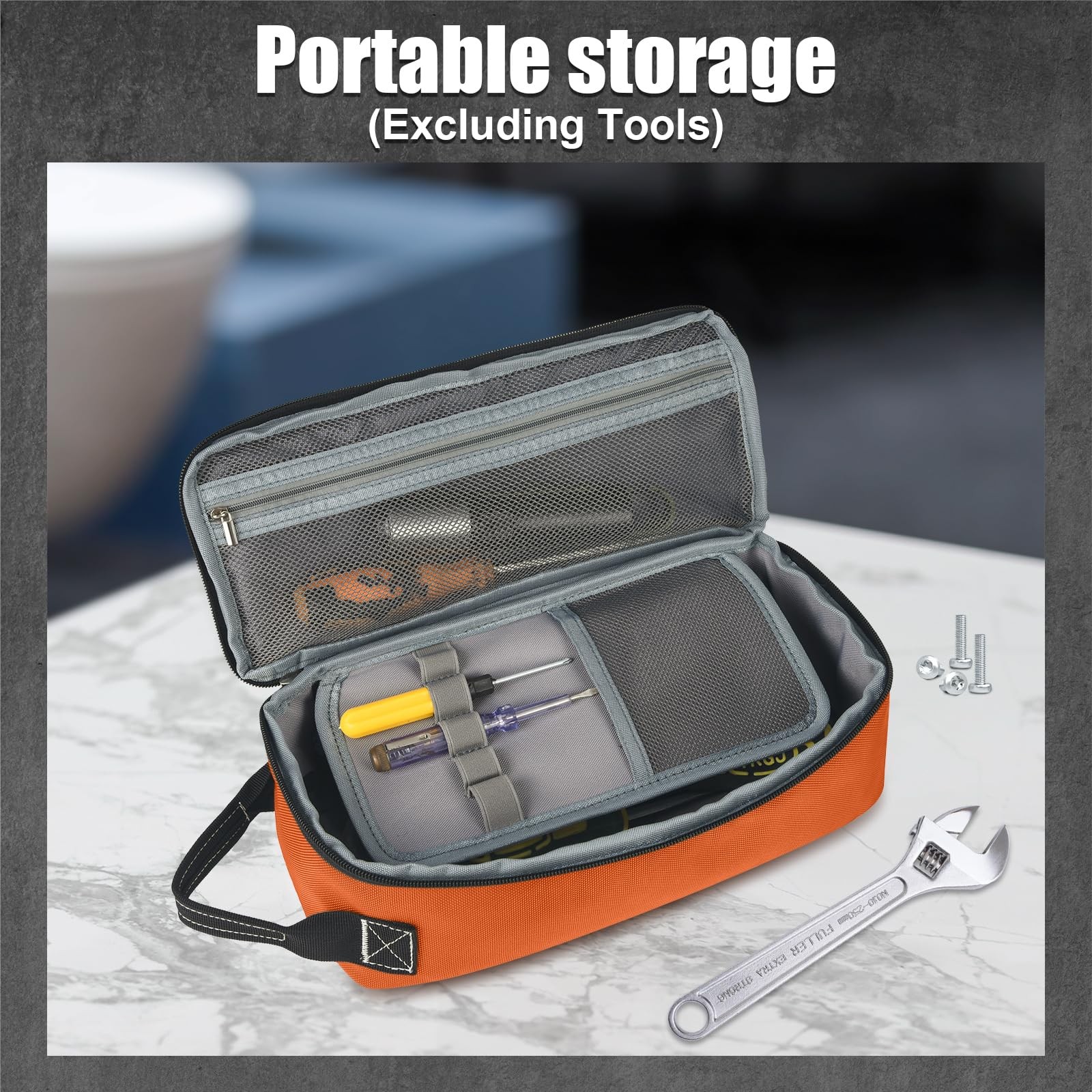12.6″ Small Tool Bag Pouch for Men with Multiple Pockets, Waterproof Heavy Du…
