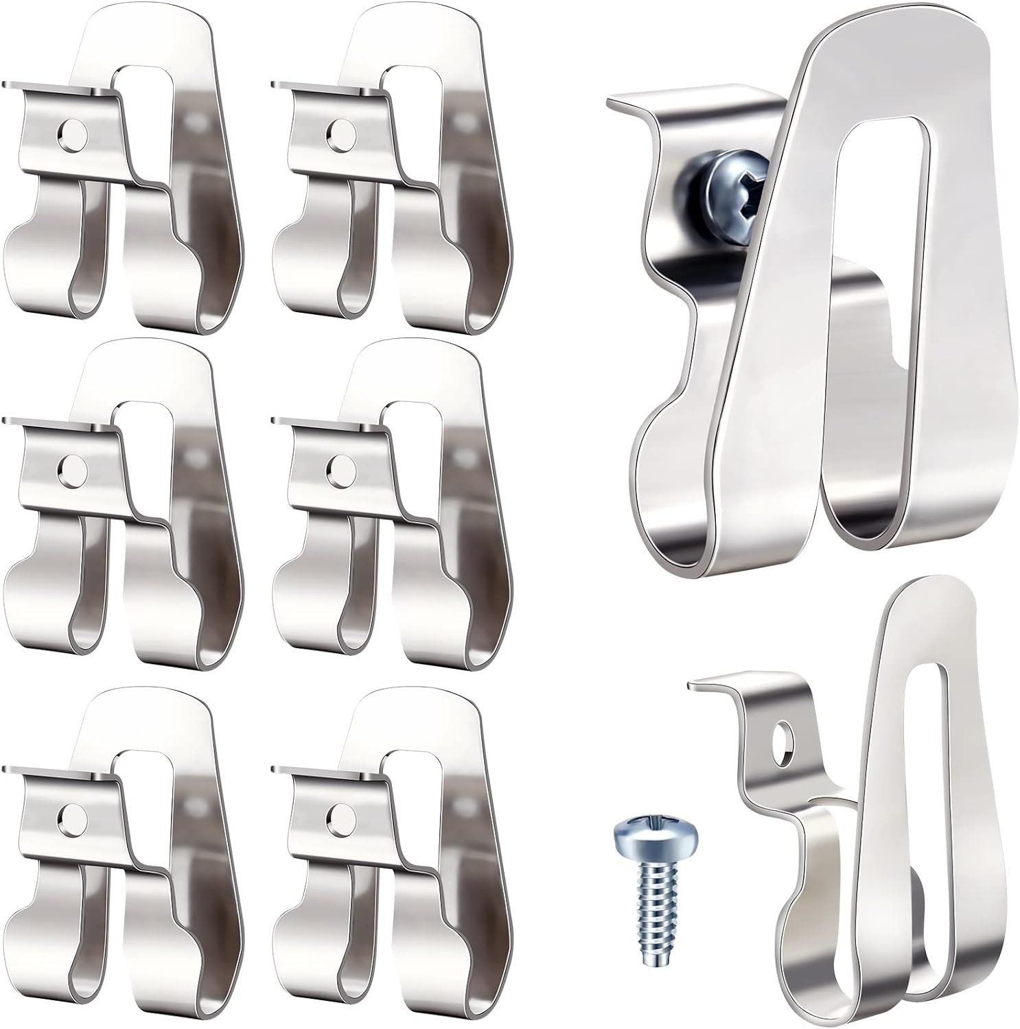 Compact Stainless Steel Drill Hook Clips – 8 Pieces for Easy Installation