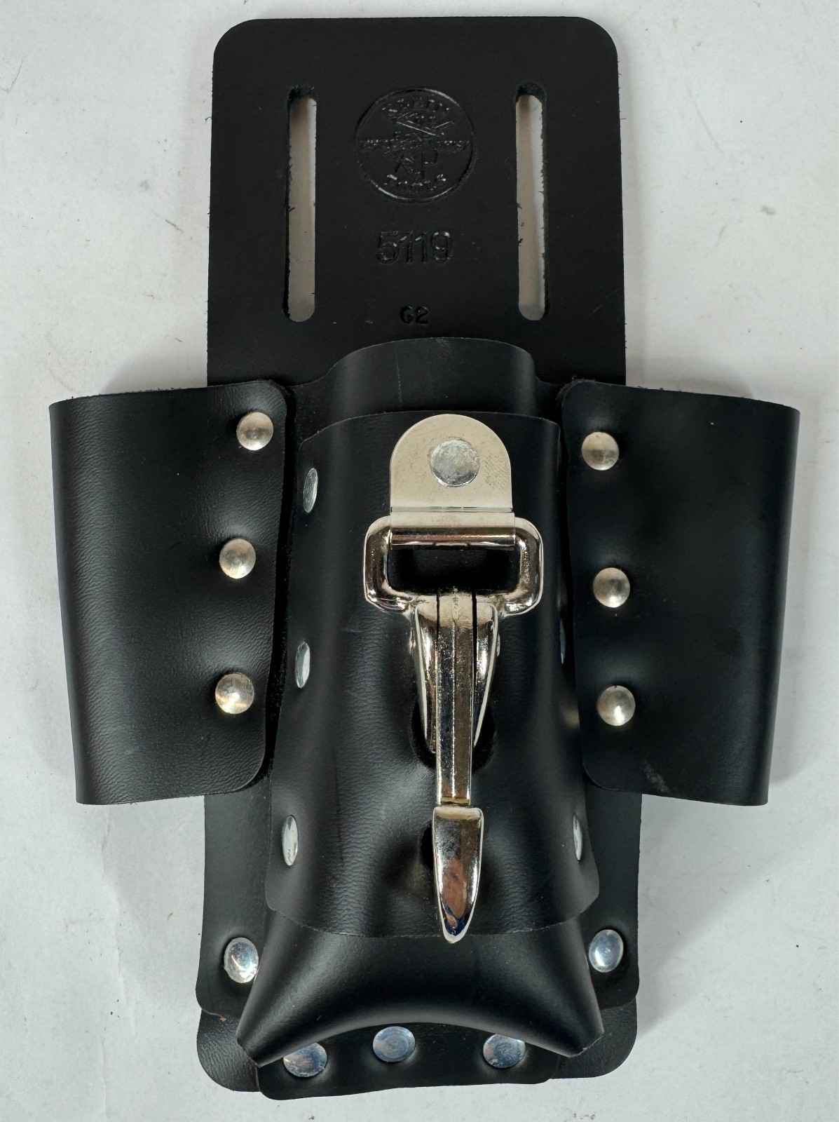 Klein Tools 5119 4 Pocket Tool Pouch 6.5” x 8.5” Black Leather Belt Utility