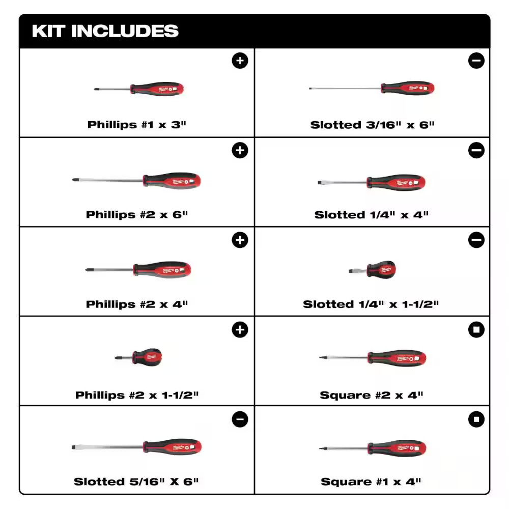 Adjustable Electricians Waist Tool Belt with Screwdriver Set (11-Piece)