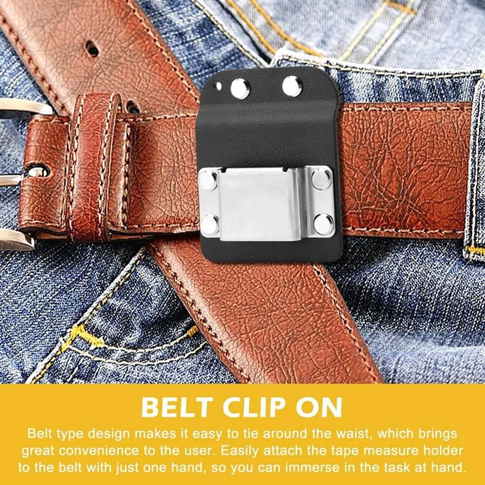 Tape Measure Belt Holder Clip On Black Metal Nylon For Drills Impact Drivers