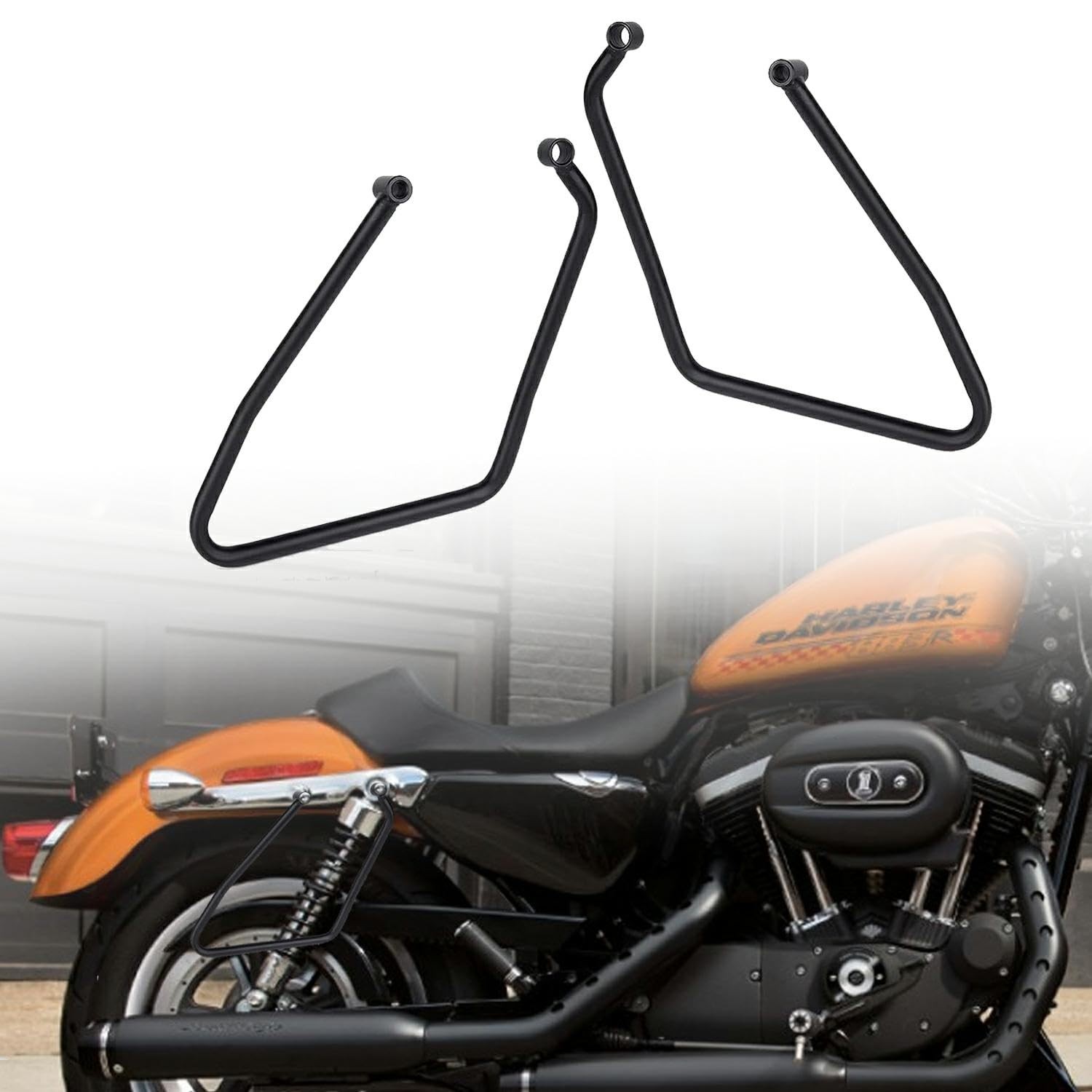 TDZ 2004-2016 Saddlebag Support Brackets for Harley Sportster XL883 XL1200,Black