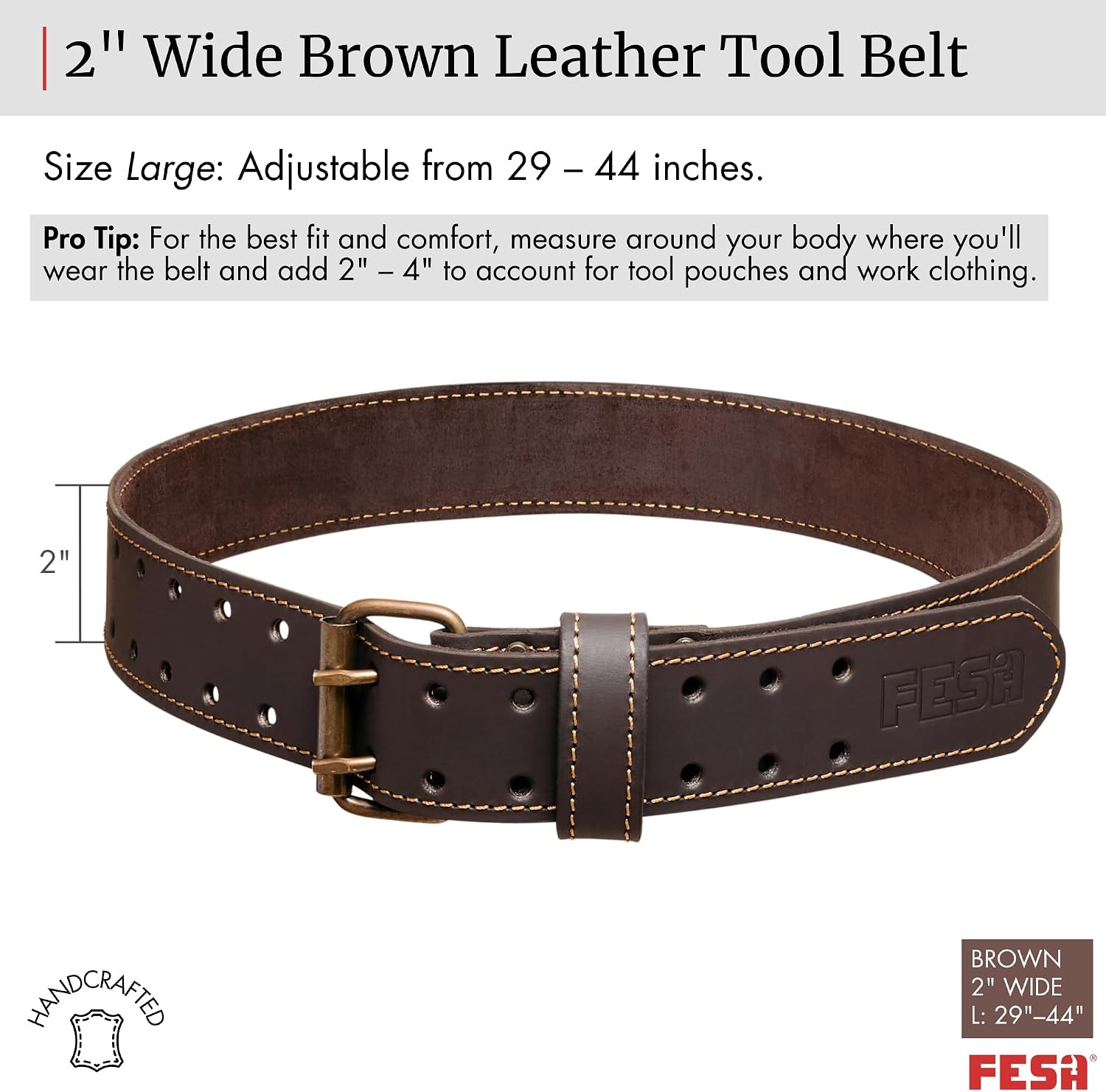 Men’S Leather Tool Belt – Handcrafted Top Grain Leather Tool Pouch Belt for Carp