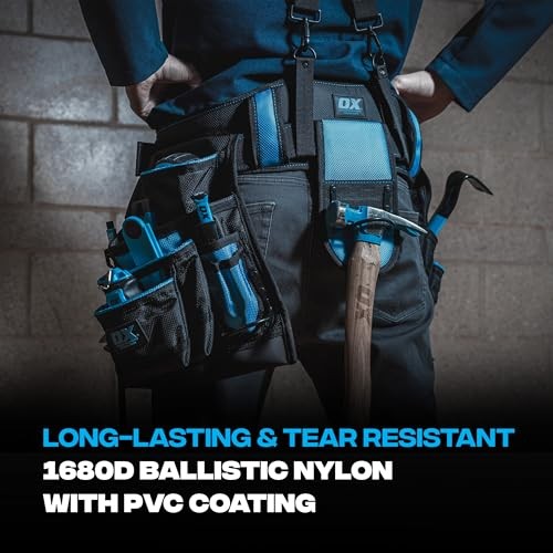 Pro Nylon Framing Tool Belt with Suspenders – 1680D Ballistic Nylon Tool Rig
