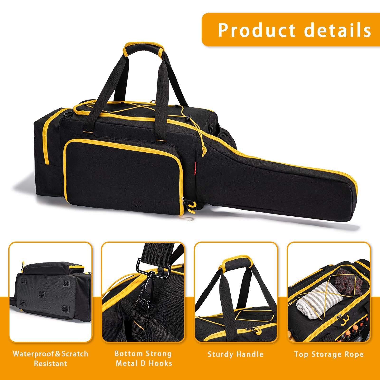 Chainsaw Case, Durable Chainsaw Bag with Removable Spill-proof & Wipe-clean T…