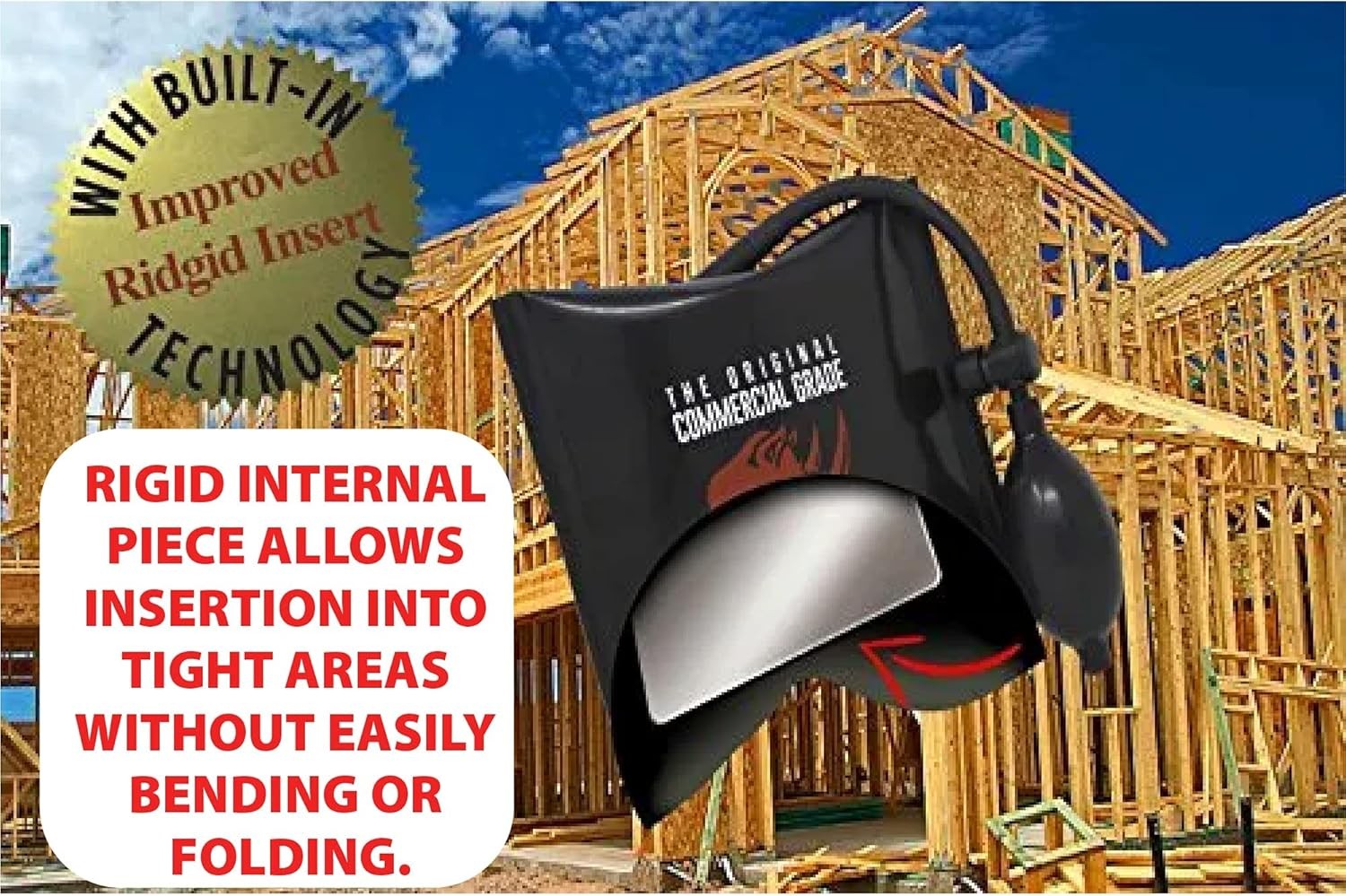 The Original Rhino Strong Commercial Grade Air Wedge Bag 2.0 Pump black