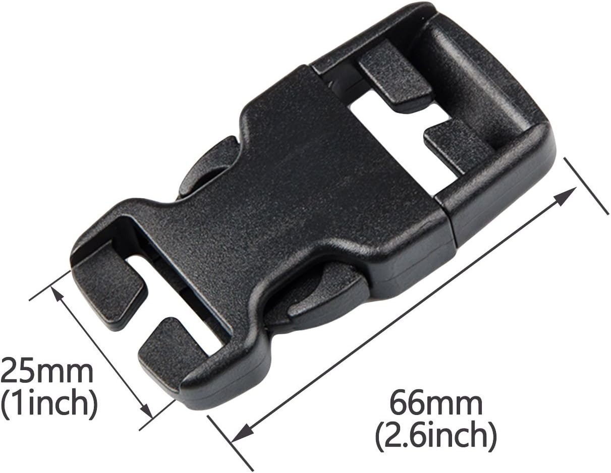 Quick Release Black Buckles for 25mm Straps – Durable and No-Sew Design