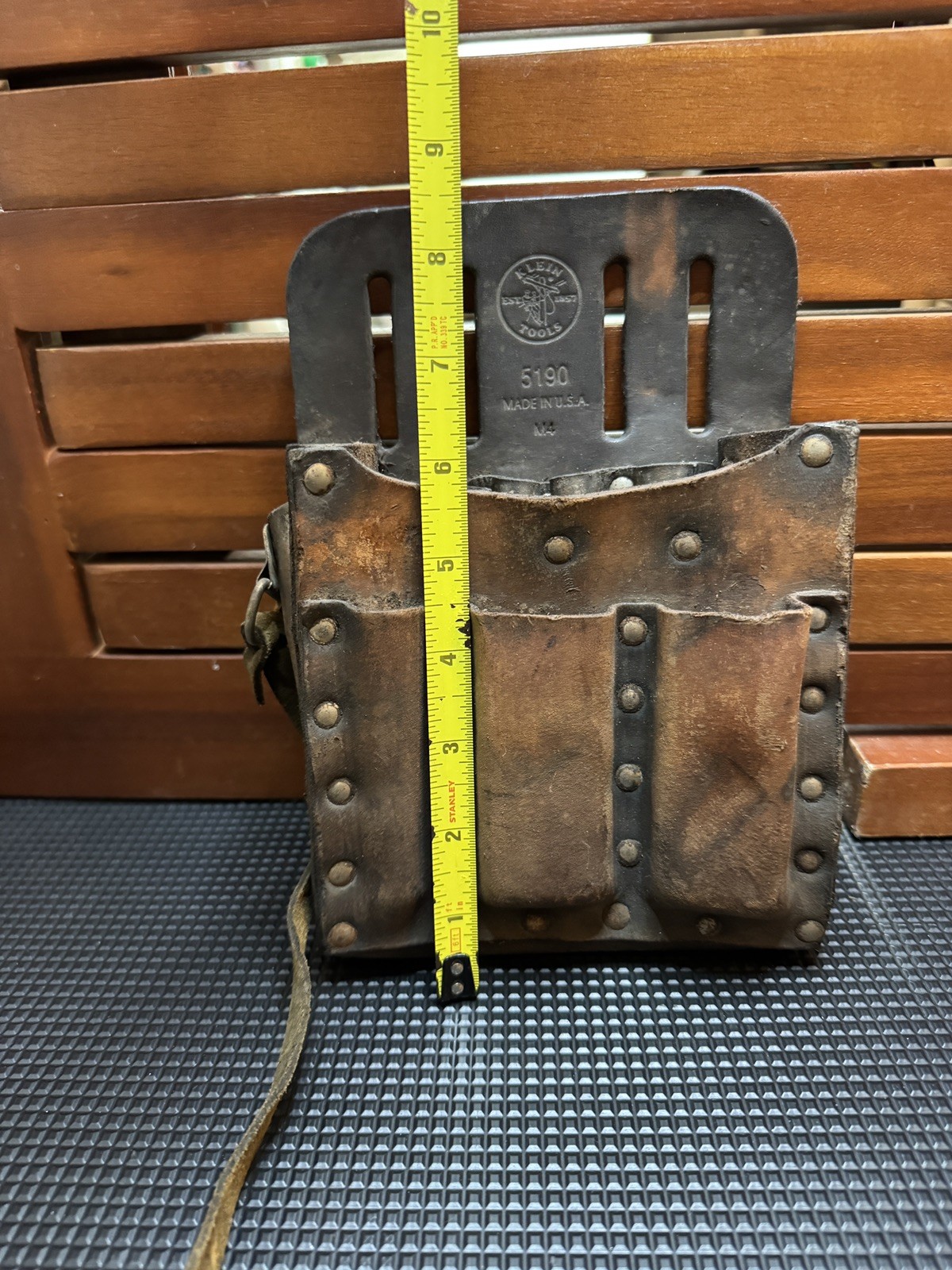 VINTAGE Klein Tool Pouch Bag 5190 Construction Woodwork Electrician Leather