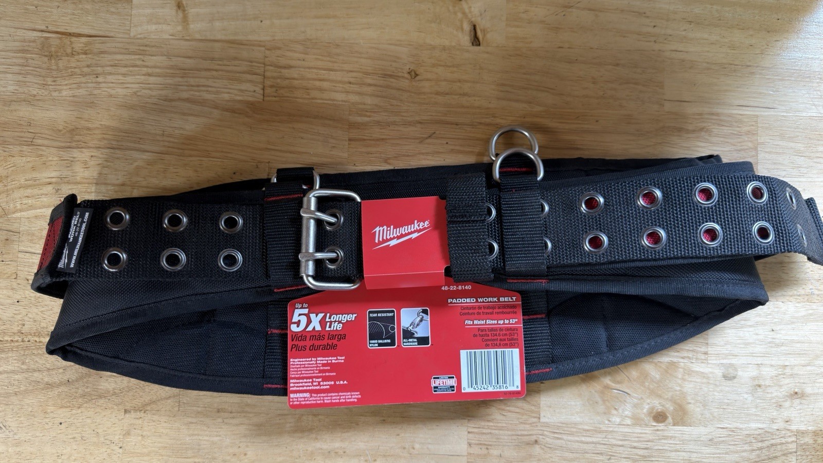 48-22-8140 Milwaukee Padded Work Belt Fits Waist Sizes Up to 53″