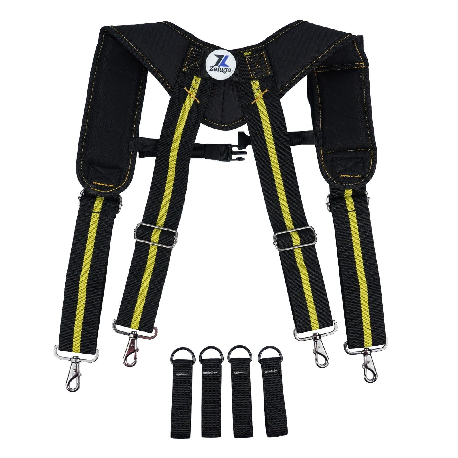 Trigger Snap Hook End Construction Work Suspender With Gel Pad Detachable Phone