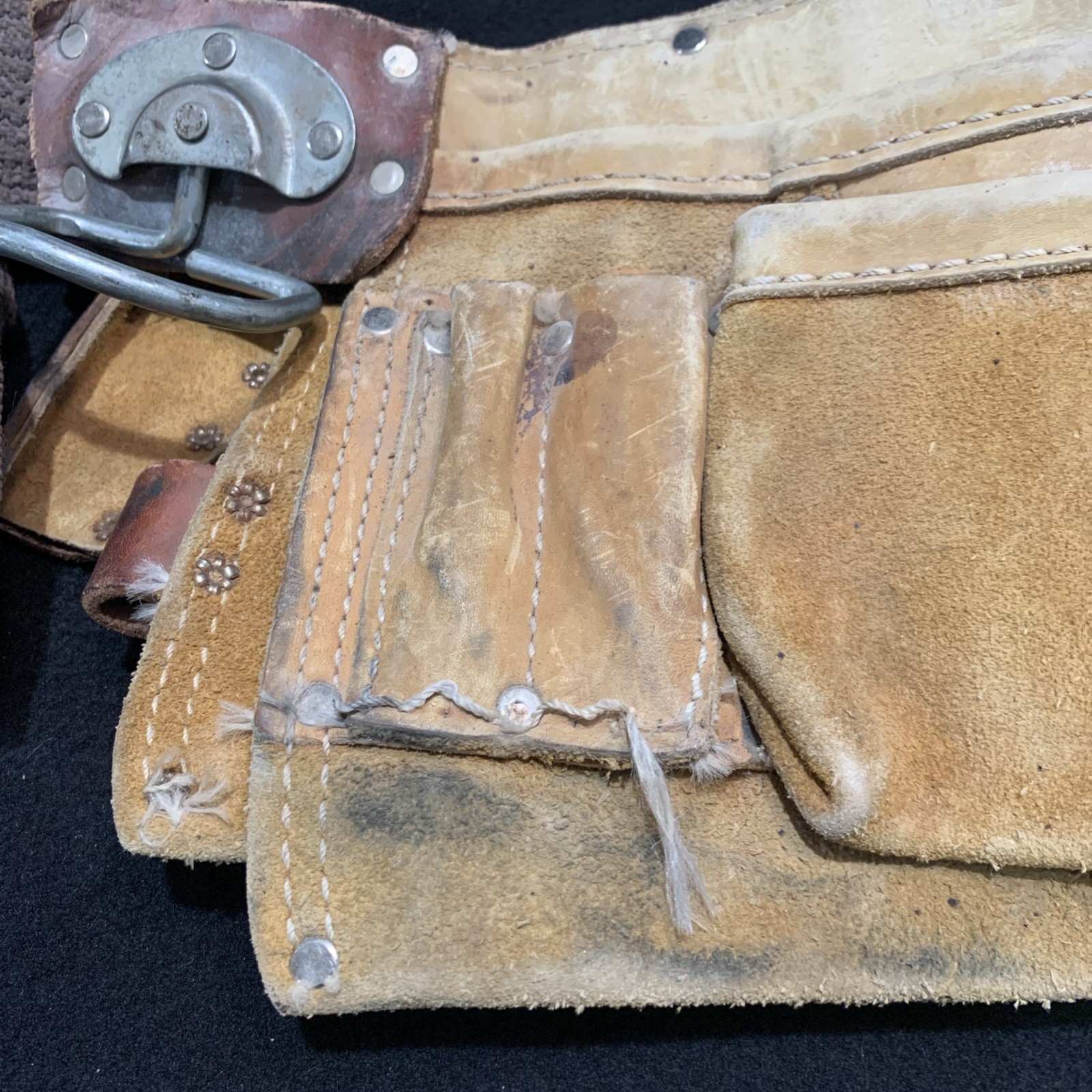 SIERRA Genuine Suede Leather Tool Belt SH-427- Light Tan Leather
