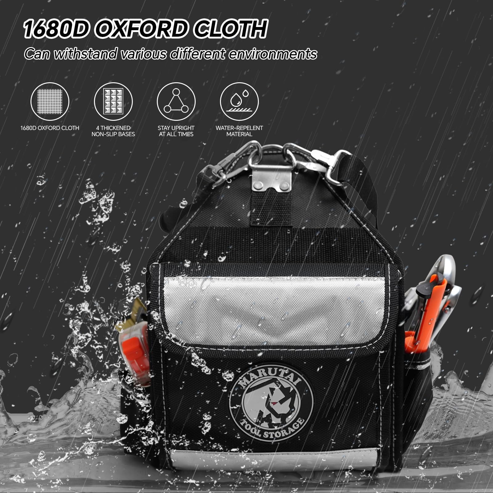 10 Inch Small Tool Tote Bag 43 Pockets Open Organizer Waterproof Car Truck