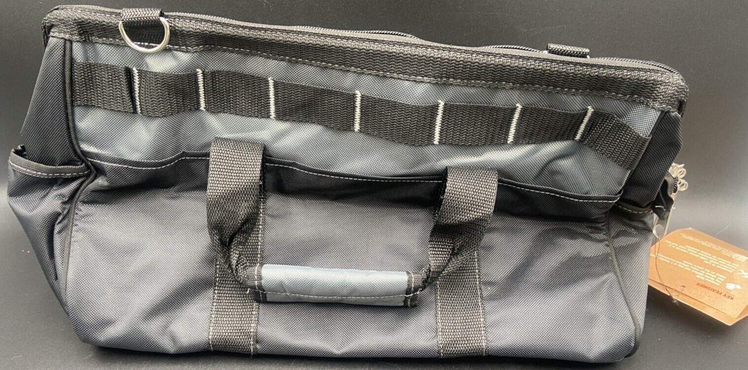 Swiss Military Multi Pocket Tool Satchel Large Black 16″ Bag Gray Heavy Duty NEW
