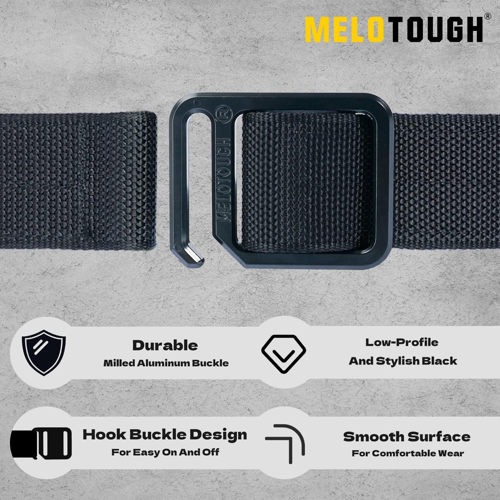 Modular EDC Tool Belt – 1.75 Inch Hook & Loop Adjustable Black Nylon Work Bel…