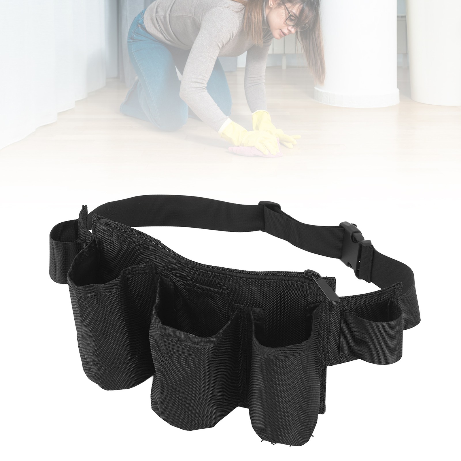 Garden Tool Belt 6 Pockets 2 Straps Waterproof Oxford Fabric Adjustable