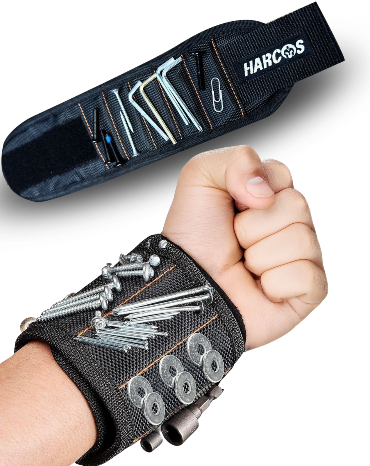Harcos Magnetic Wristband for Men with 15 Super Strong Magnets – Premium Tool Wr