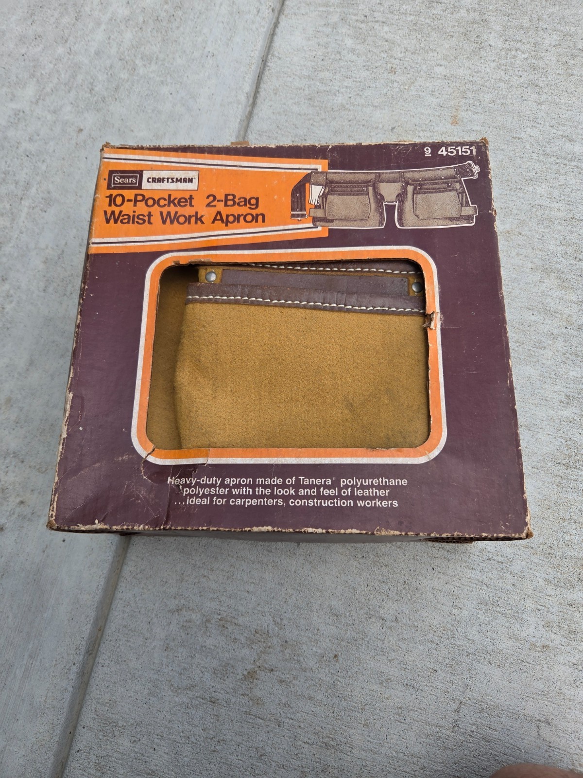 Vintage Sears Craftsman 10-pocket 2- bag waist work apron. New old stock in box.